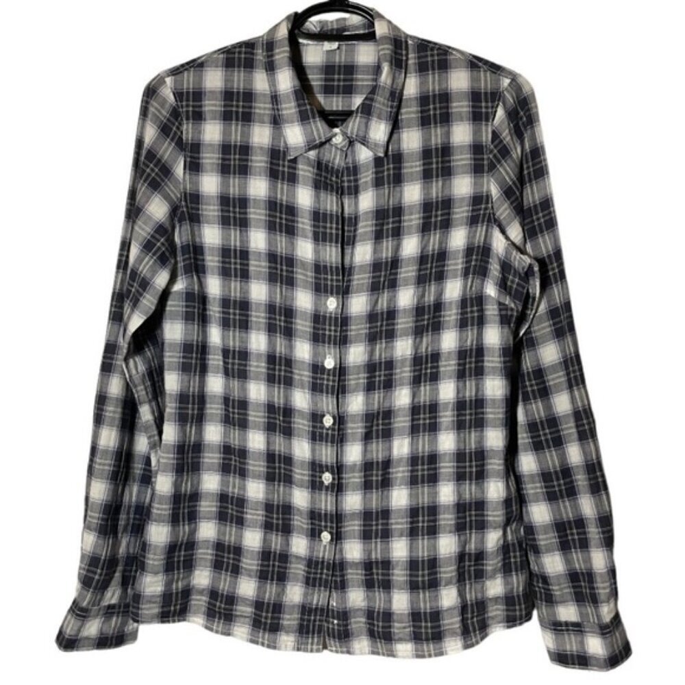 STANDARD James Perse Stripped Long Sleeve Button Front Shirt size M